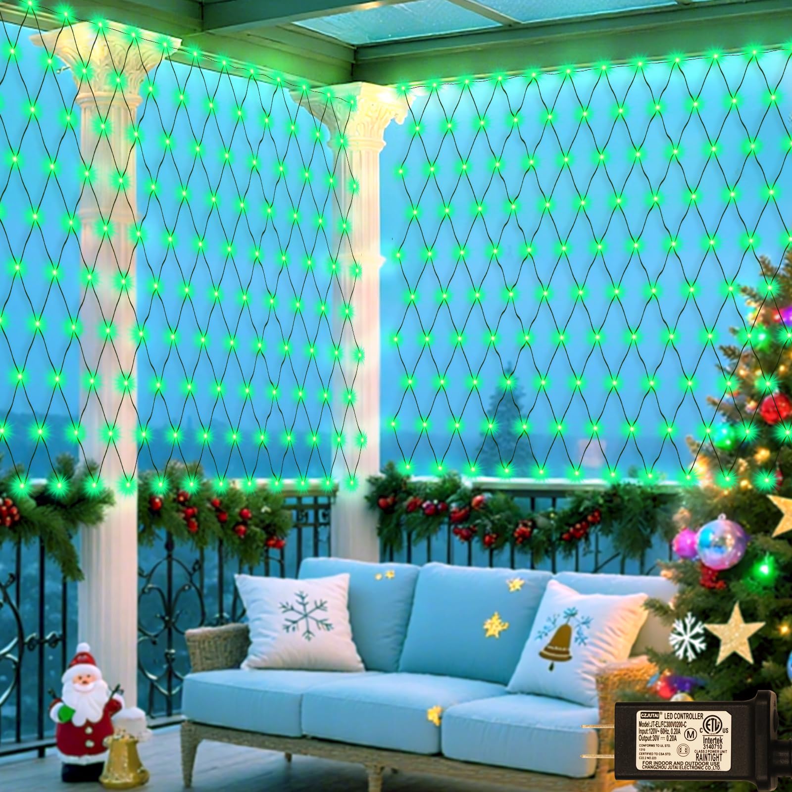 OYCBUZO 360LED Green Net Lights Outdoor, 21ft x 5ft