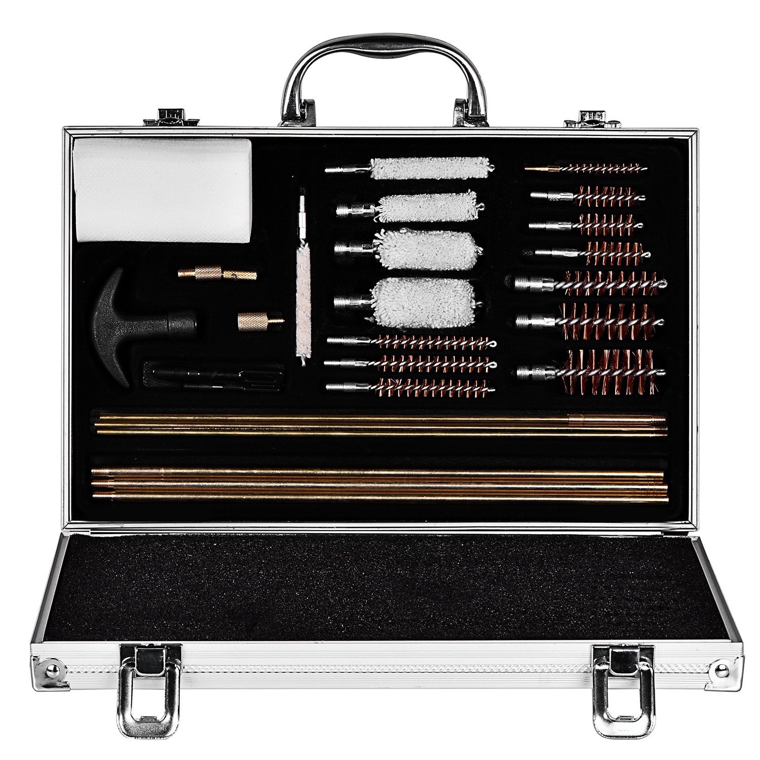 CVLIFE 28pcs Universal Gun Rifle and Shot Gun Cleaning Kit with Aluminum Carrying Case