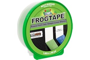 FrogTape Multi-Surface Painters Tape with PAINTBLOCK, 2 Inch Wide (1.88 In. x 60 Yds), Medium Adhesion, Green, 1 Roll (1358464)