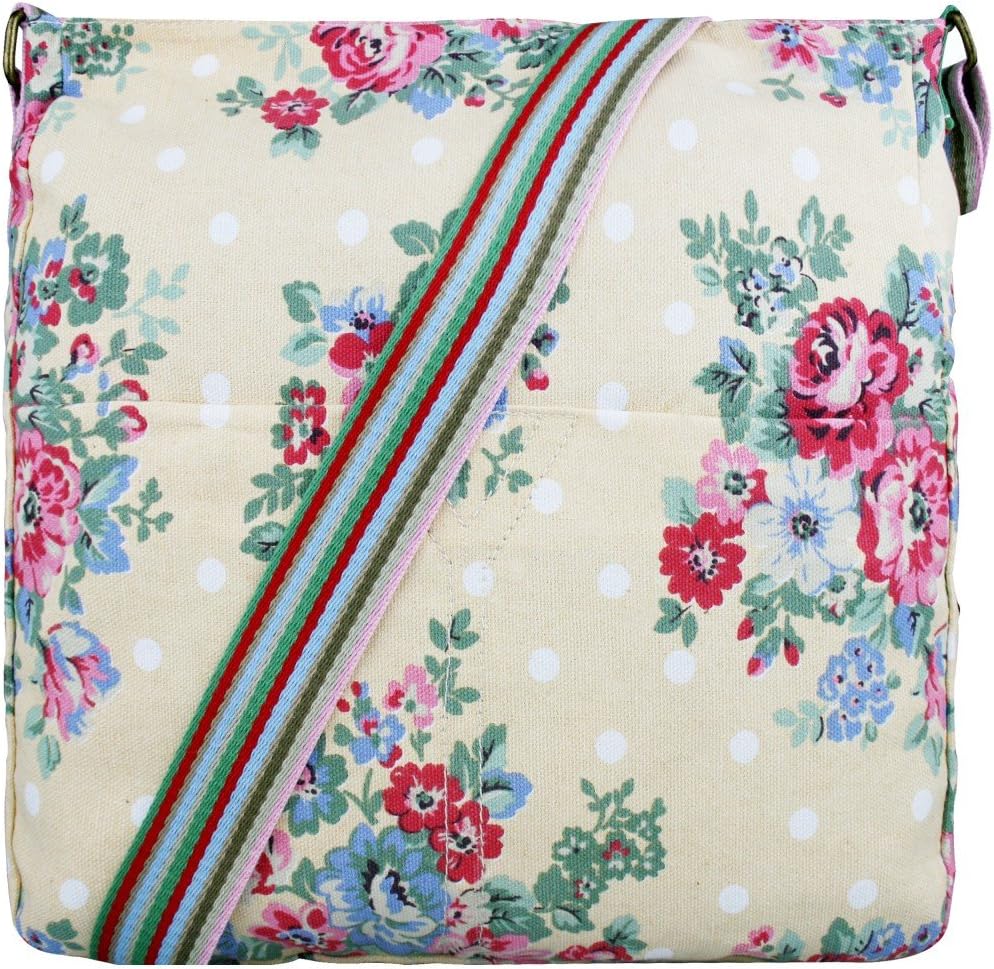 Miss LuLuPolka Dot Owl leaves Butterfly Ladies Cross Body Rainbow Strap Canvas Messenger School Shoulder Handbags