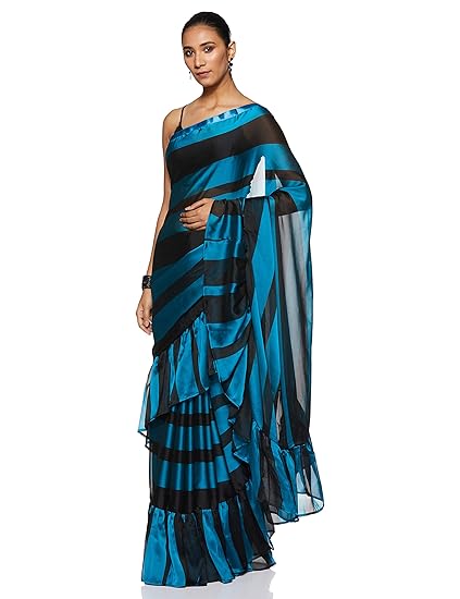Womanista crepe with blouse piece Saree