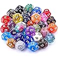 AUSTOR 35 Pieces Polyhedral Dice 12 Sided Game Dice Set Mixed Color 12 Sides Dice Assortment with a Black Velvet Storage Bag for DND RPG MTG Table Games