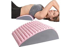 YESINDEED Back Stretcher Pillow – Pain Relief for Lower Back, Lumbar Support, Posture Correction, Sciatica Aid, Orthopedic Design, Easy to Use at Home, Office, or Anywhere, Orthopedist Recommended (Pink)