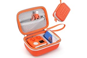 Jaffzora Hard Case Fits for Yoto Mini Player, Kids Audio Music Accessories Box for Children Speaker Plays Audiobook Cards Radio,Orange(Box Only)