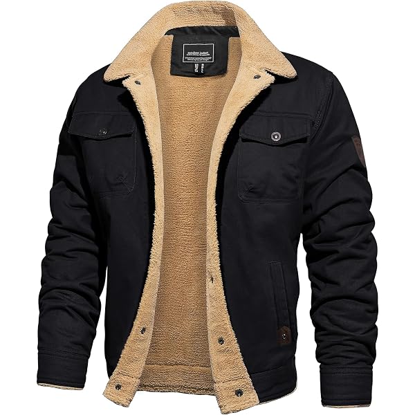 EKLENTSON Mens Winter Coats Thick Thermal Warm Fleece Lined Lapel