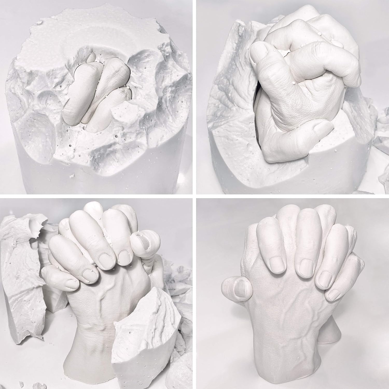 Pendle & Birdie Hand Casting Kit - Creating Handmade Memories. A Premium Craft Gift to Create a Two-Hand Sculpture Keepsake for Couples & Friends. Large Kit incl. an Elegant Stand, Plaster & Alginate