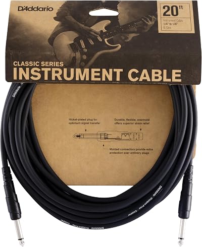 D Addario Planet Waves Guitar Cable 1/4 to 1/4 20 ft Classic Series Straight