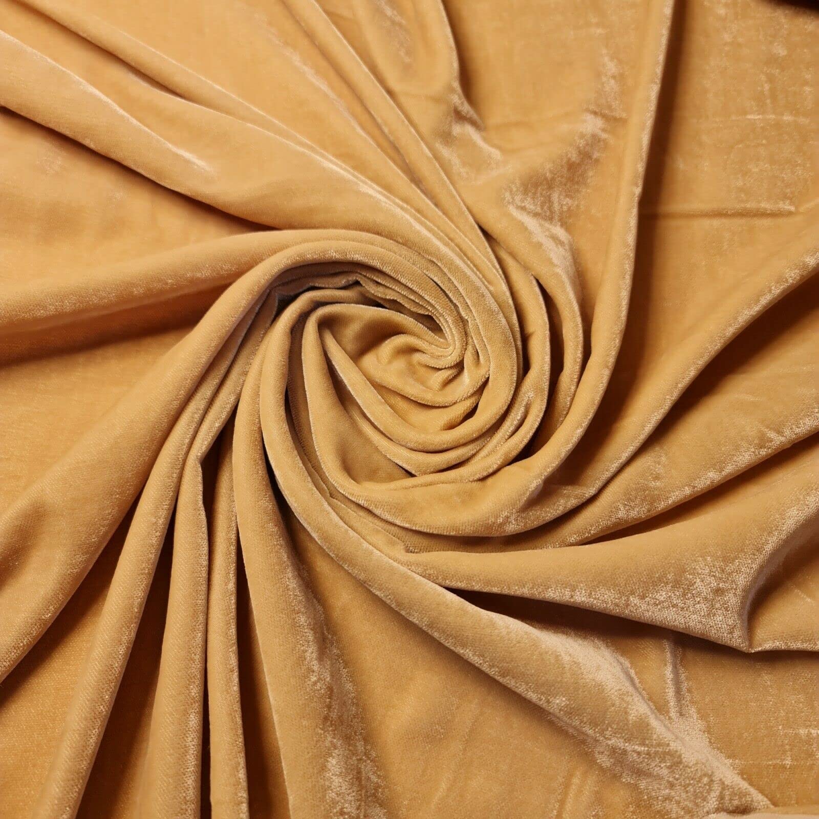 Three Crown Velvet Fabric Soft Strong Material - Home Decor, Curtains, Upholstery, Dress - 112cm Wide (Beige, 5 Meter)