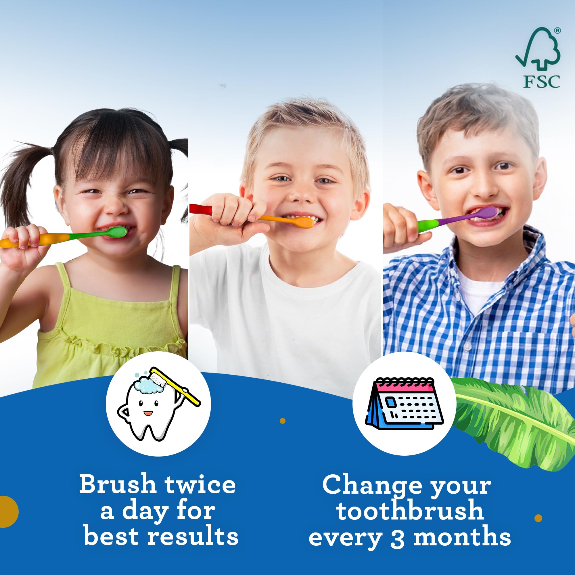 GuruNanda Butter On Gums Kids Toothbrush - 4 Pack Extra Soft Bristles Toothbrush for Kids, Multi-Colored & Fun to Use for Beginner Cleaning - Ergonomic Grip Handle - BPA & Cruelty-Free (Age 3+)