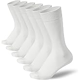 Men's Cotton Crew Socks, Super Soft and Breathable Dress Crew Thin Socks Lightweight Socks for Men 3-6 Pairs Pack Size 8-14