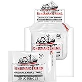 Fisherman's Friend Original Extra Strong Cough Drops, 20 Drops x 8 Pack | 10mg Menthol Drops, Cooling Relief from Sore Throat, Persistent Cough &amp; Everyday Irritation, Vegan &amp; Gluten-Free