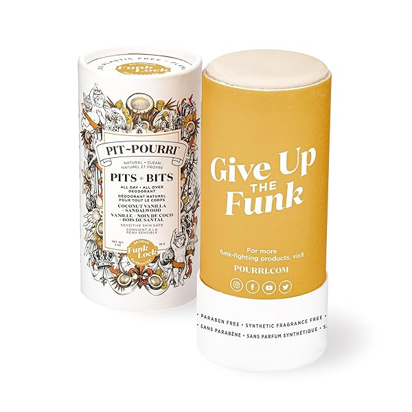 POO-POURRI PITS + BITS NATURAL DEODORANT, SENSITIVE SKIN SAFE, ALL DAY ALL OVER, COCONUT VANILLA SANDALWOOD, 2 OUNCE, WHITE 2 FL OZ
