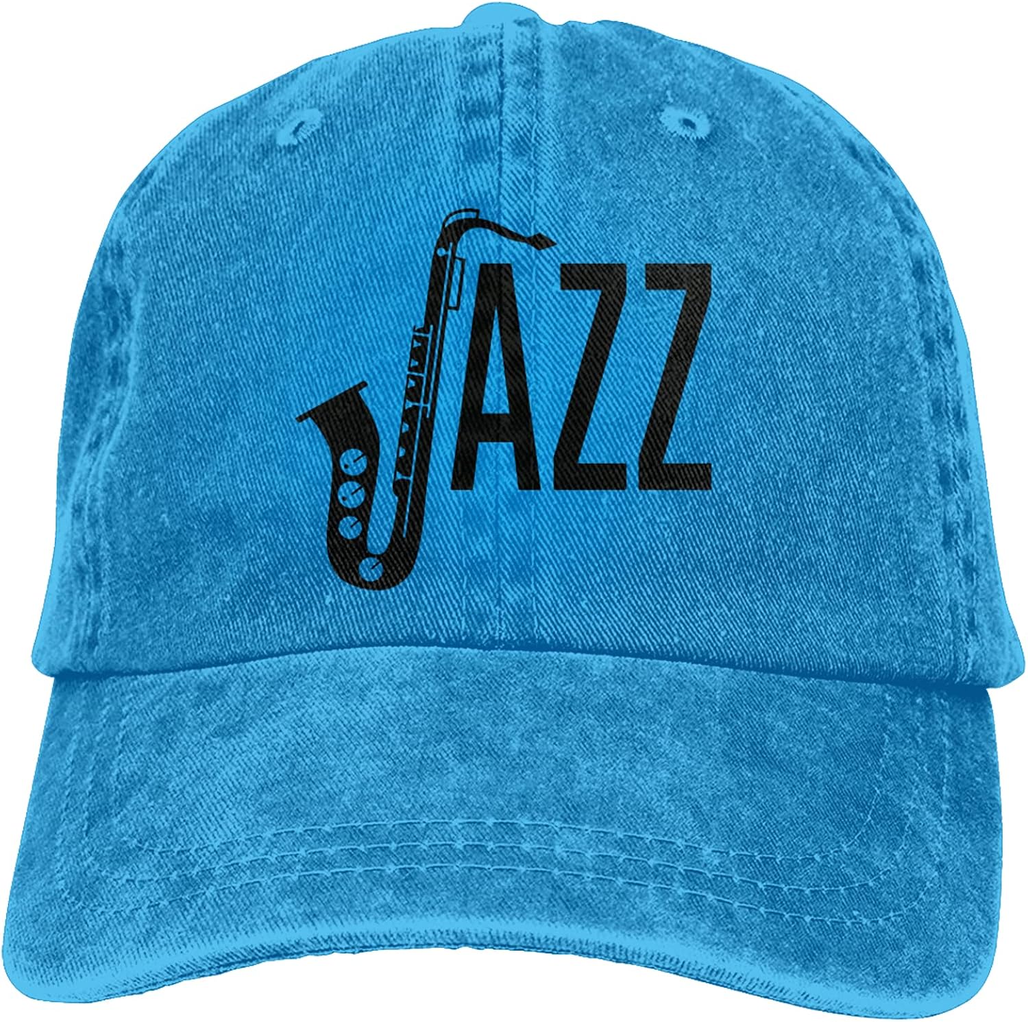 Jazz Saxophone Music Denim Cap Adjustable Baseball Cap Hip Hop Cap Sun