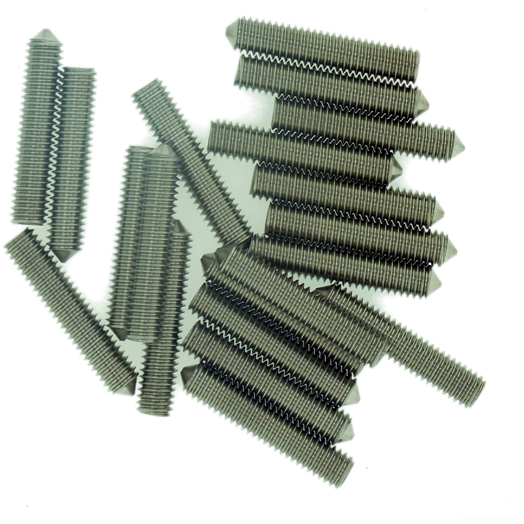 M6 (6mm x 14mm) Hex Socket Grub Screw (Cone Point) - Stainless Steel (A2) (Pack of 20)