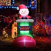 Primo Lines 6ft Christmas Inflatable Santa Claus – Outdoor Decorations with Built-in LEDs, Blow-Up Santa for Yard Decorations, Xmas Decorations for Indoor, Garden, Lawn, Winter Decor