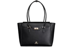 LOVEVOOK Laptop Bag for Women Soft Leather Work Bag, Office Shoulder Tote Purse Professional Briefcase with Flap Design