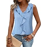Gaharu Womens Summer Dressy Tank Top Sleeveless Business Casual Blouses Office Work Shirt