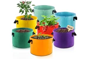 Biotolot 10-Gallon Fabric Grow Bags (7 Pack of Mix Colors) with Handles for Potato Tomato Flower and Vegetables