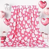 JarThenaAMCS Valentine Fuzzy Blanket Pink Love Heart Throw Blanket Polka Dots Heart Pattern Decorative Soft Cozy Flannel Blanket for Home Bed Sofa Couch Chair Gift, 50 x 60 Inch