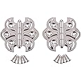 Nickel Plated Butterfly Hinges - Pack of 2 - Surface Mount Cabinet Door Hinges - Furniture Hardware - UA-260-HPN