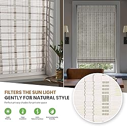 LazBlinds Cordless Bamboo Roman Shades, Light