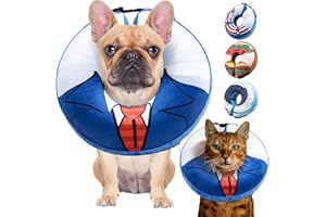 Docuwee Dog Cone Collar, Inflatable Dog Neck Donut After Surgery for Large Medium Small Dogs and Cats, Soft Cone Alternative, Protective Recovery E Collar Stop Licking, S