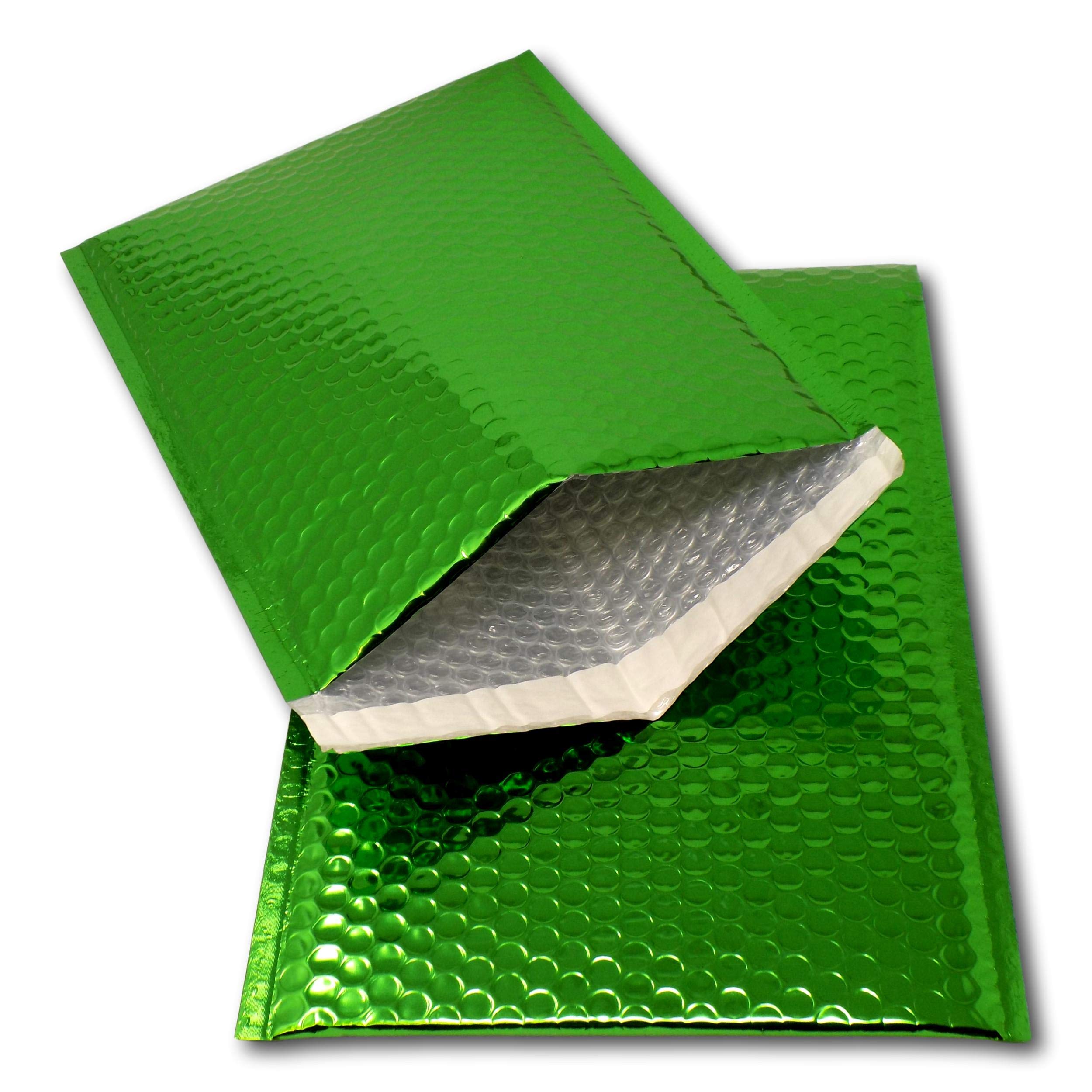 EPOSGEAR 10 Green Shiny Metallic Foil Bubble Padded Bag Mailing Envelopes - Perfect for Marketing, Promotions or and Alternative to Gift wrap (A3 / C3-450mm x 320mm)
