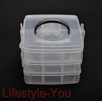 Lifestyle You 3 Tier Clear Plastic Organiser Storage For Tools