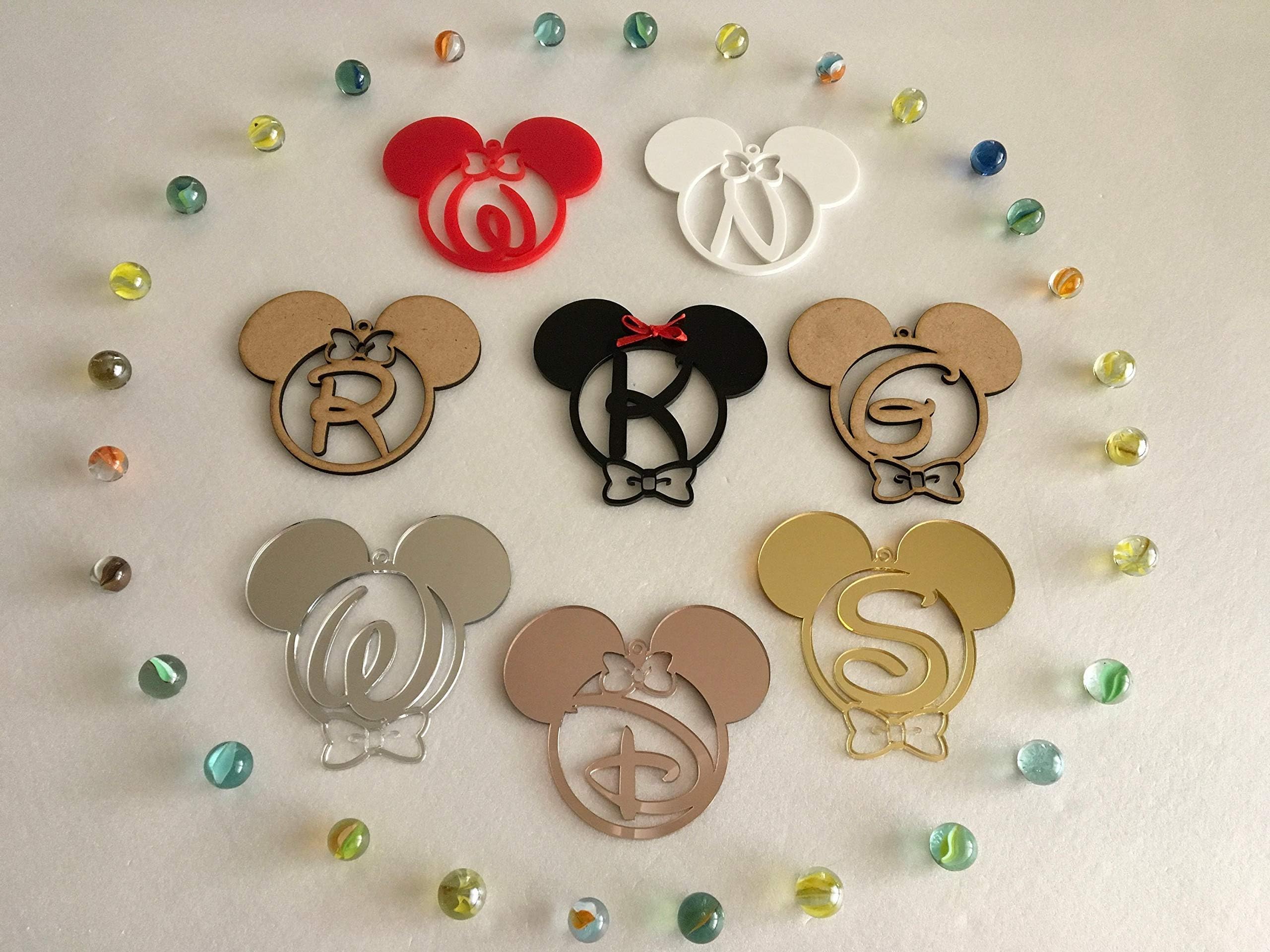 Personalized Mickey Ornaments, Custom Monogram, Initial Letters, Disney Decorations, Gifts for Kids, Christmas Bauble, Xmas Tree Decor, Mickey Mouse Ears, Home Decor, Minnie Mouse, For Boys or Girls