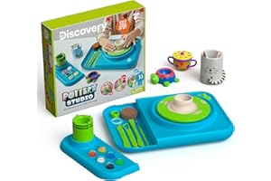 Discovery™ Pottery Studio Motorized Clay Art Station – Complete Set with Pottery Wheel, 3 Molds, Tools, Paints, & Air-Dry Clay for Kids| Arts and Crafts Toy for Boys Girls| Art Supplies Activity Kit