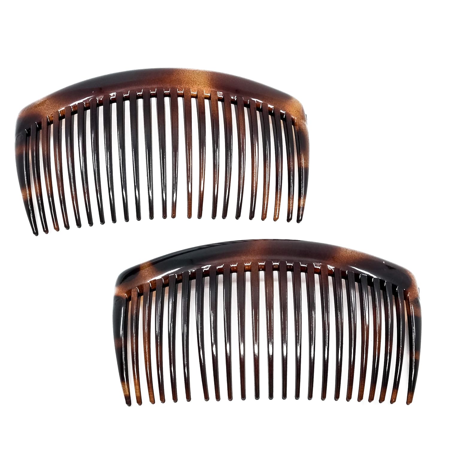 Camila Paris AD66/2 French Side Combs Large 2 Pack Curved Tortoise Shell Flexible Durable Cellulose Hair Combs, Strong Hold Hair Clips for Women, No Slip Styling Girls Hair Accessories, Made in France : Beauty