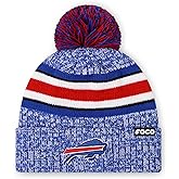 FOCO NFL Unisex-Adult NFL Team Logo Heather Stripe Pom Beanie Hat