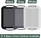 Zuvo Anti-Slip Food Serving Tray Set of 2 – BPA-Free Plastic Grey view 6