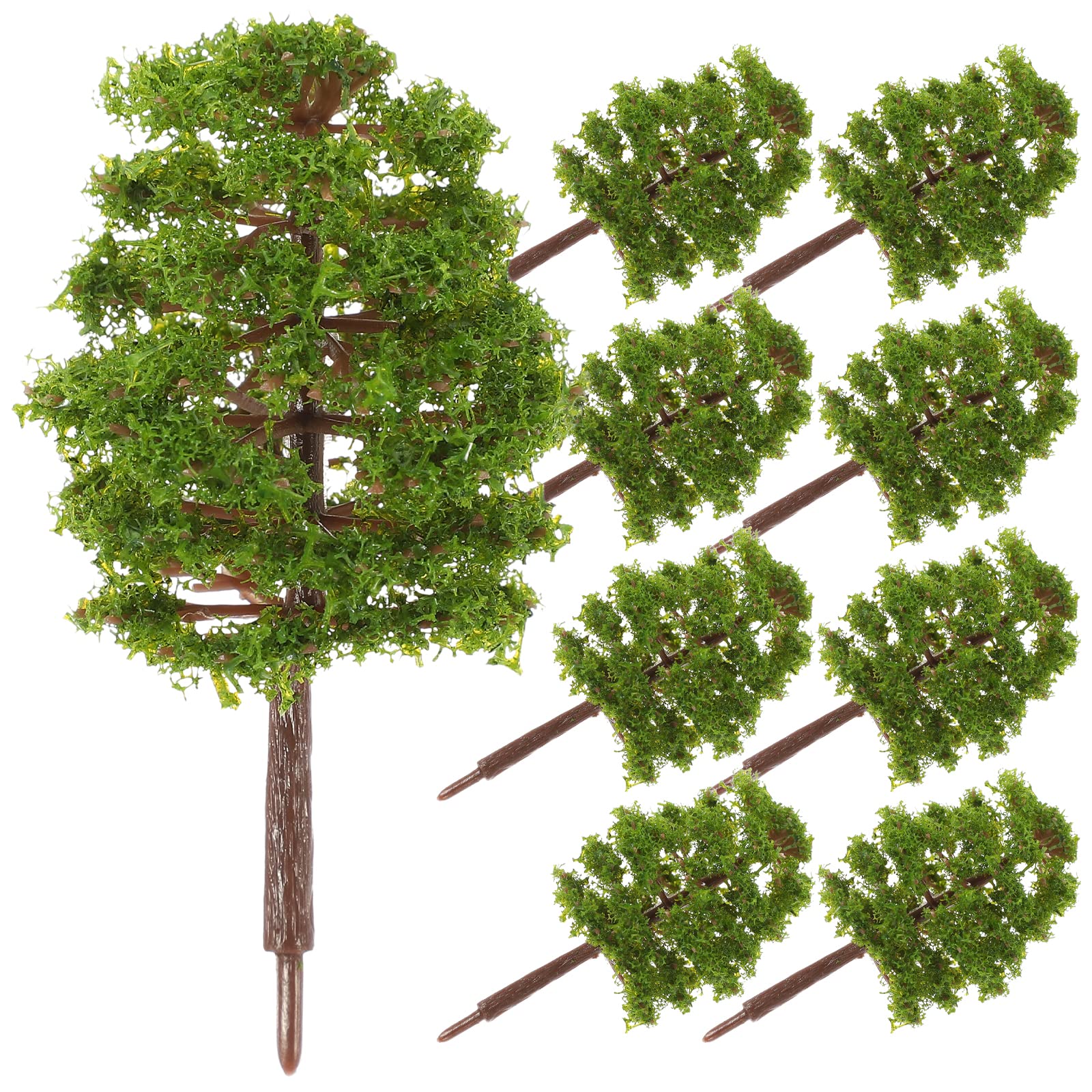 SEWACC Simulation Tree Model 20Pcs Green Lifelike Plastic Trees for Architectural Models and Scenery Decoration