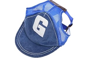 PETALL Pet Dog Baseball Cap Sport Cap Hat - Outdoor Hat Sun Protection Summer Cap for Small Medium Large Dog (Medium Cap, Blue)
