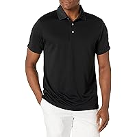 PGA TOUR Men's Airflux Solid Mesh Short Sleeve Golf Polo Shirt