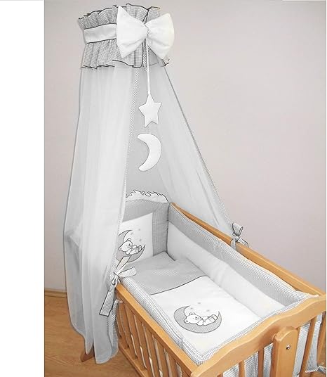 grey crib canopy