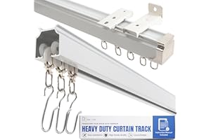 Jos & Haz Ceiling Curtain Track Set – 3ft-16.4ft / 5 Meter – Premium Heavy Duty Curtain Track, Ceiling Mount and Wall Mount for Room Divider, Living Room, Bedroom, Office