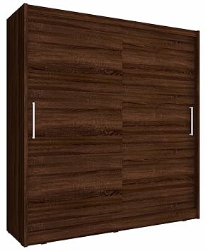 Sarah 2 Doors Sliding Large Bedroom Modern Style Wardrobe Dark