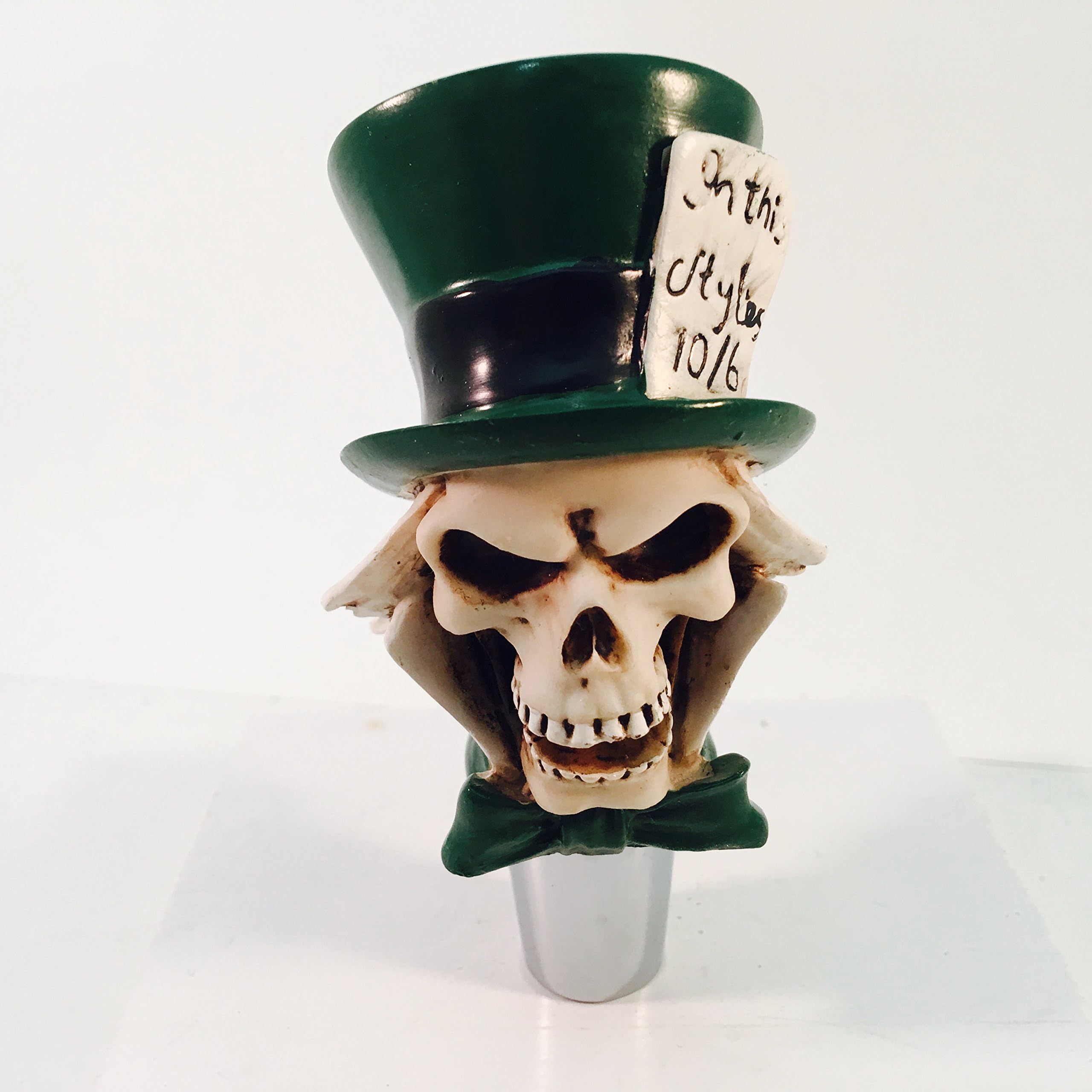 Mad Hatter Skull Beer Tap Handle Green Hat