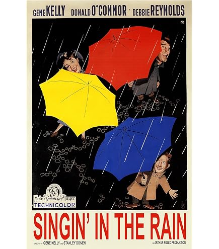 Vintage Singin’ In The Rain Movie Poster – A4 Print – Reproduction, UK Made