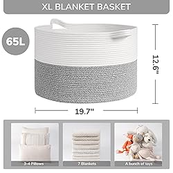 INDRESSME Large Blanket Basket, Laundry Toy Storage