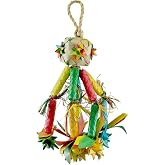 Planet Pleasures Firecracker Pi&ntilde;ata Bird Toy, Small | woven palm leaf