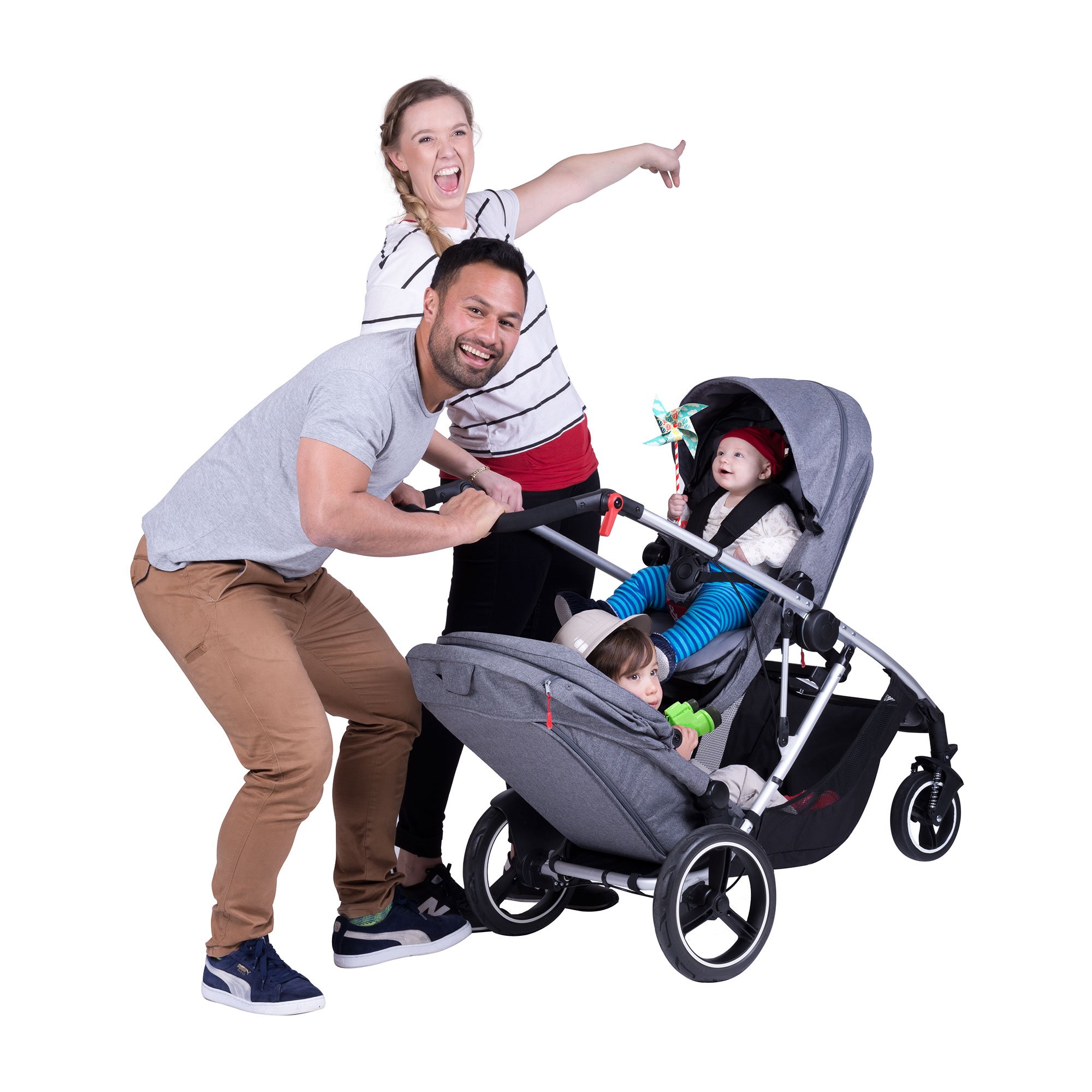 Phil and Teds Voyager Stroller WITH Doubles Kit (Black)
