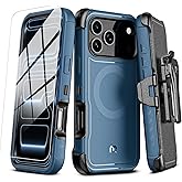 M MYBAT PRO for iPhone 17 Pro Max Case with Belt Clip Holster, Maverick Series 17 Pro Max Case[Compatible with Magsafe] w/Screen Protector,Anti-Drop,with 360°Rotating Kickstand,Heavy Duty Protection
