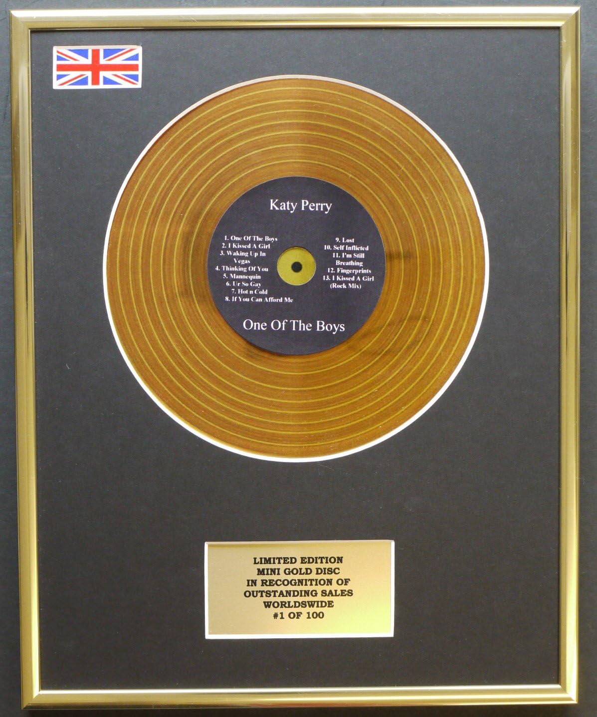 Amazon De Limited Edition Mini Gold Disc Display Katy Perry Mini Gold Disc Display Limitierte amazon de