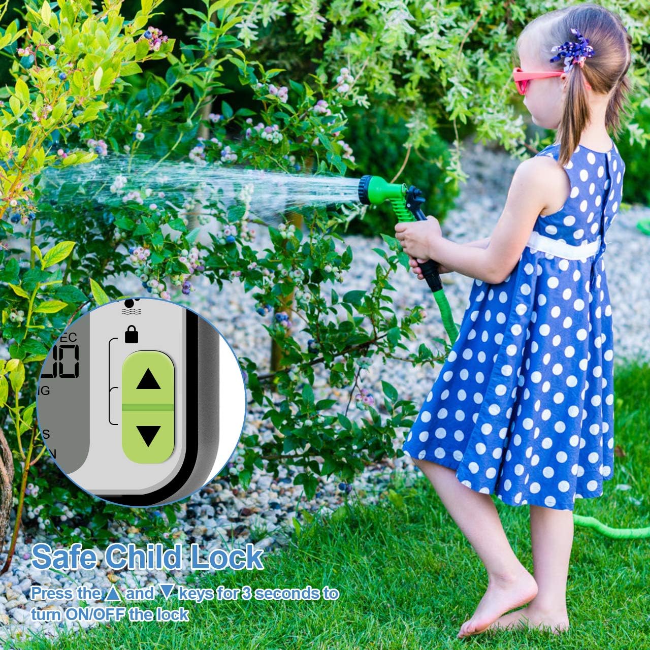 Bearbro Automatic Water Timer,3 Separate Irrigation Digital Programmable,Sprinkler Timer with Rain Sensor/Child Lock/Auto & Manual Watering Mode/IP65 Waterproof,Garden Lawn Hose Faucet Water Timer: Kitchen & Dining