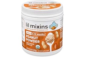 Lil Mixins Early Allergen Introduction, Peanut | Baby Stage 1-3, For Ages 4 Mo. -12 Mo. | 8.5 Oz Jar, 4 Month Supply