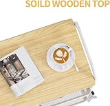 KINGRACK 3 Tier Storage Trolley on Wheels White with Wooden Top view 6