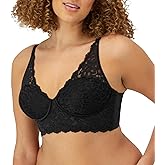 Maidenform Women's Lace Bralette, Padded Longline Bralettes, Convertible Wireless Bras for Women (Plus
